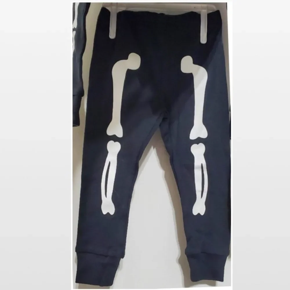 New Baby Kid Halloween Skeleton 2 Piece Set 12 Months